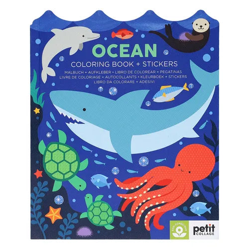 Ocean Coloring Book + Stickers