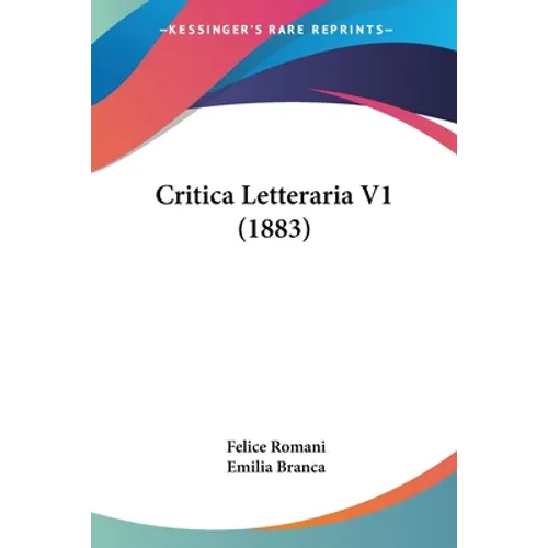 Critica Letteraria V1 (1883)