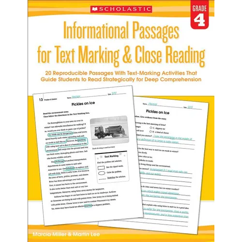 Informational Passages for Text Marking & Close Reading: Grade 4