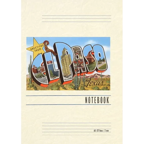 Vintage Lined Notebook Greetings from El Paso, Texas