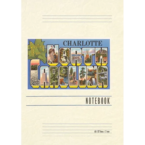 Vintage Lined Notebook Greetings from Charlotte, North Carolina
